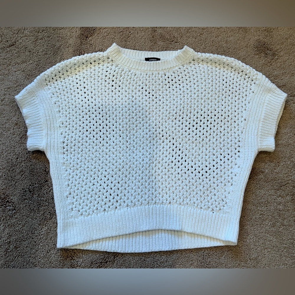 Express open-knit spring sweater.